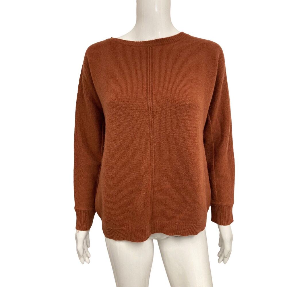 MAX MARA Rust Orange 100% Cashmere Pullover Crewneck Sweater Size Small - Picture 2 of 4